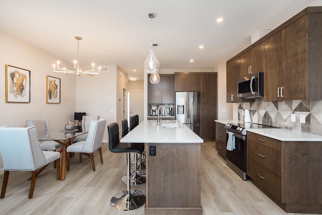 Kitchen island and dining table